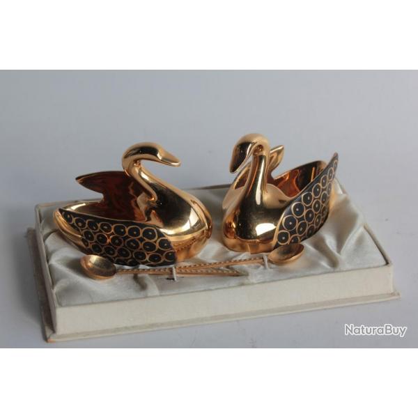 Salerons Cygnes porcelaine Limoges