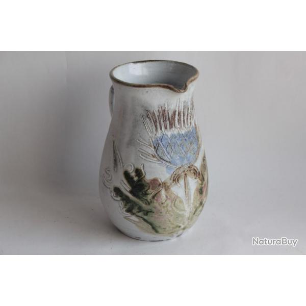 Pichet cramique Albert THIRY Vallauris Chardon
