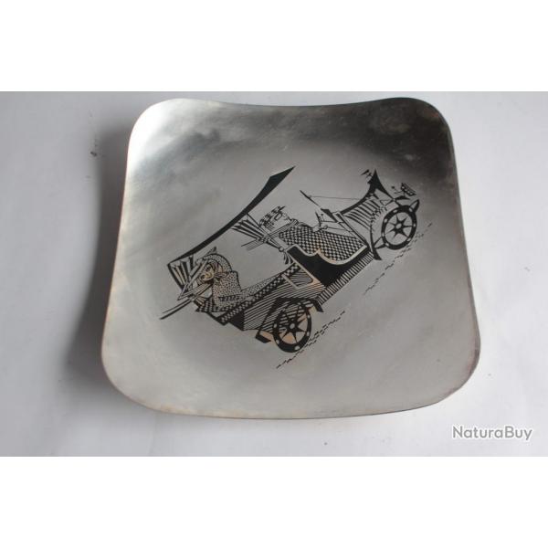 IKORA Assiette Dinanderie Automobile WMF 1950