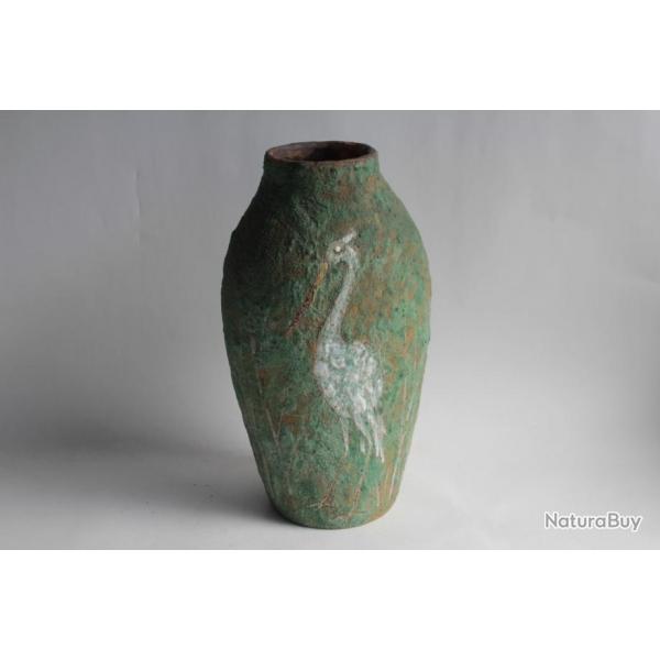 LENCI Vase cramique Oiseau Italie