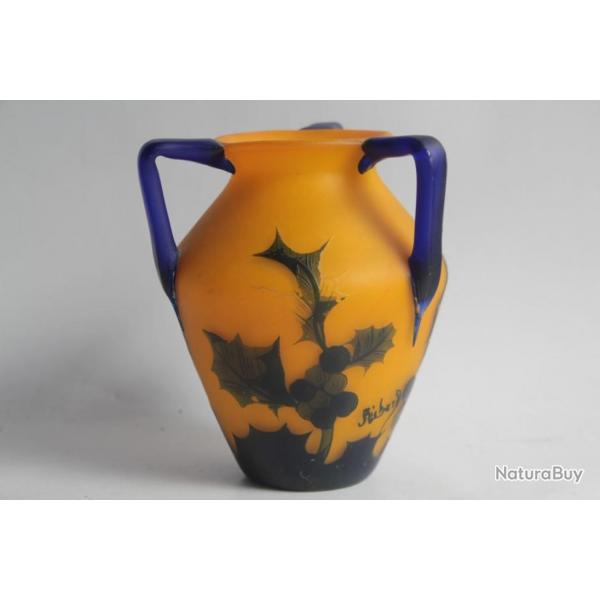 Vase verre Richard Burgsthal Houx Loetz Etling