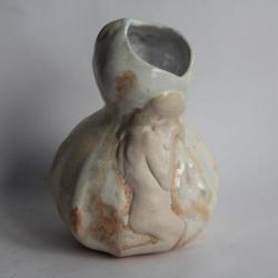 Alfred FINOT Vase gourde La Soif céramique GENTIL-BOURDET Femme nue