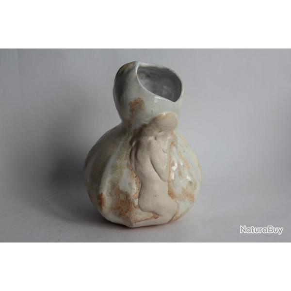 Alfred FINOT Vase gourde La Soif cramique GENTIL-BOURDET Femme nue