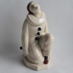 Pierrot céramique craquelée Évolution Art déco