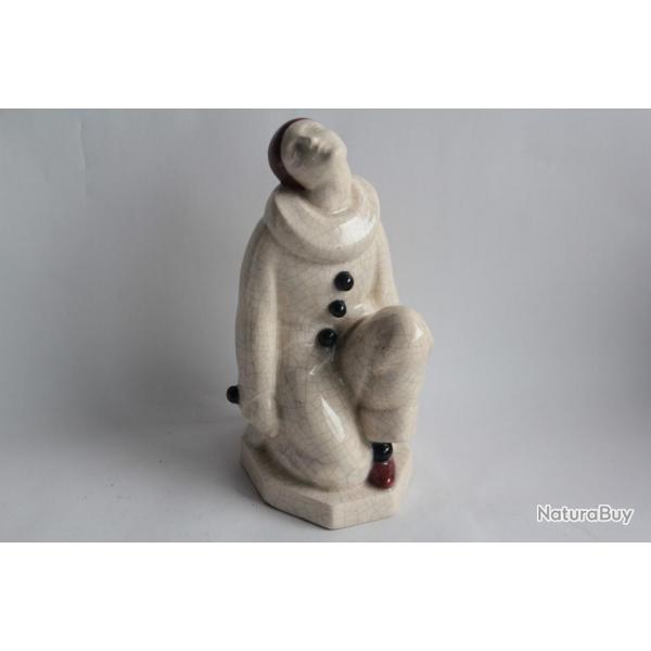 Pierrot cramique craquele volution Art dco