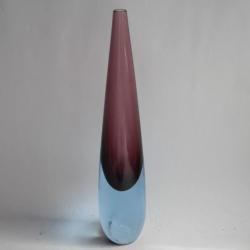 MURANO Vase goutte soliflore verre Sommerso Salviati