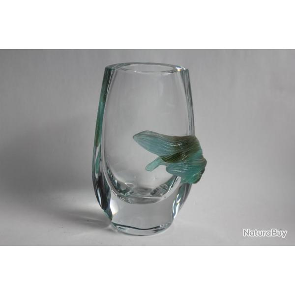 DAUM France Vase cristal et pte de verre