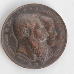 Médaille Léopold II Roi Marie Henriette Reine 1878 Belgique
