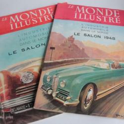 Livre Le monde illustré n°4431 et n°4481 salon de l'automobile 1947-1948