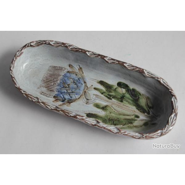 Plat cramique Albert THIRY Vallauris Chardon
