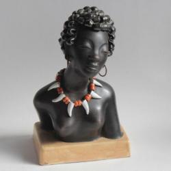 Leopold ANZENGRUBER Femme Africain céramique Autriche