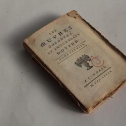 Livre Les oeuvres Galantes et amoureuses d'Ovide T1 1785