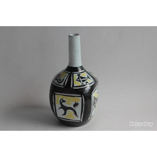 Pied de lampe vase cramique ALLIX Vallauris