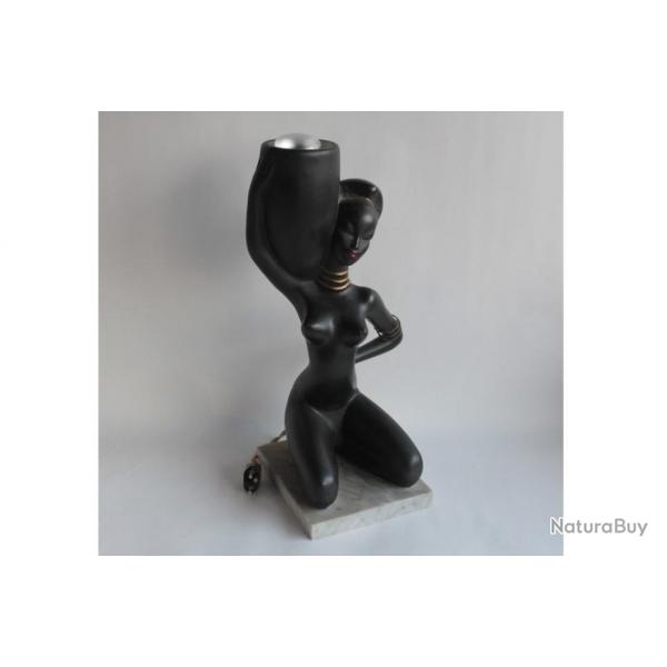 Lampe de table cramique Femme Africaine 1950