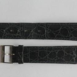 BREITLING Bracelet pour montre croco gris foncé 18 mm + Boucle