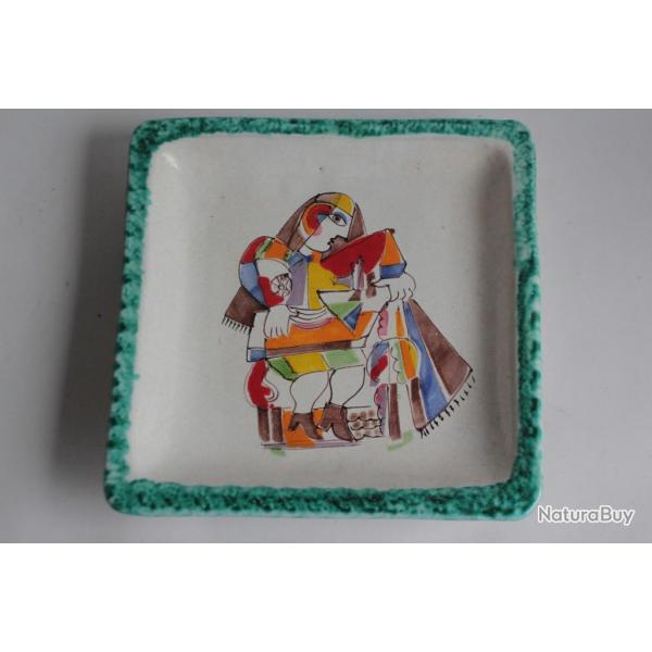Giovanni DE SIMONE Plat cramique Italie 1970