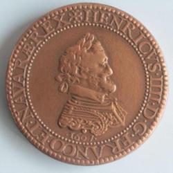Médaille Monnaie Royale Henri IV 1607 Demi-franc Pied quadruple