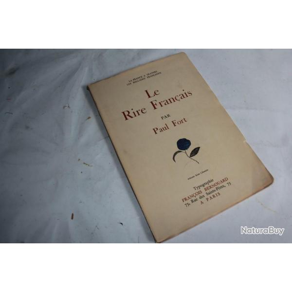 Livre Le rire franais Paul Fort avec envoie ddicac 1928