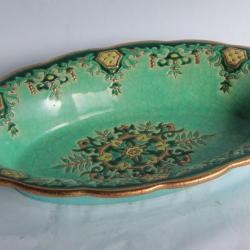 LONGWY Plat creux en émaux de Longwy Chevreuse Chevallier Art déco