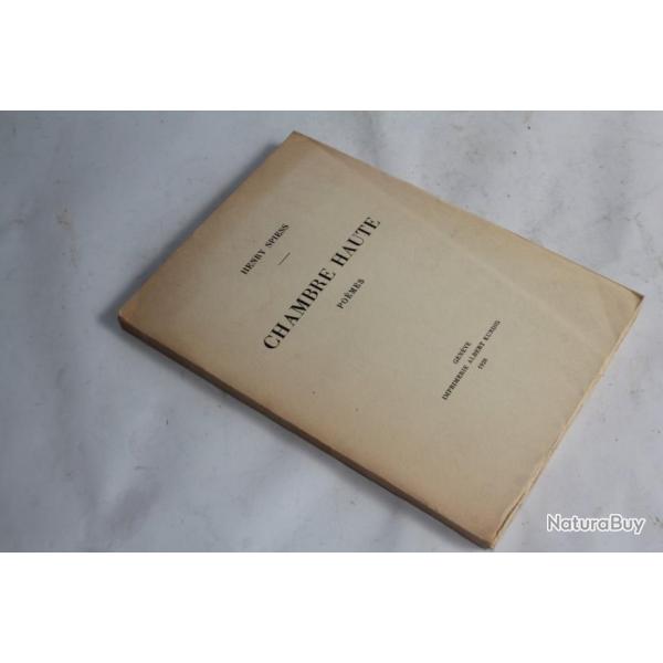 Livre Pomes Chambre Haute Henry Spiess ex numrot 1928
