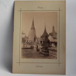 Photographie Siam Temple Phra Siratana Chedi Thaïlande papier salé