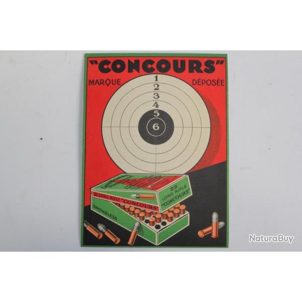 Ancien carton publicitaire Cartouches 22 long rifle Concours