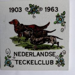 Carreau de faïence Nederlandse Teckelclub 1903 -1963 Chiens Pays-Bas