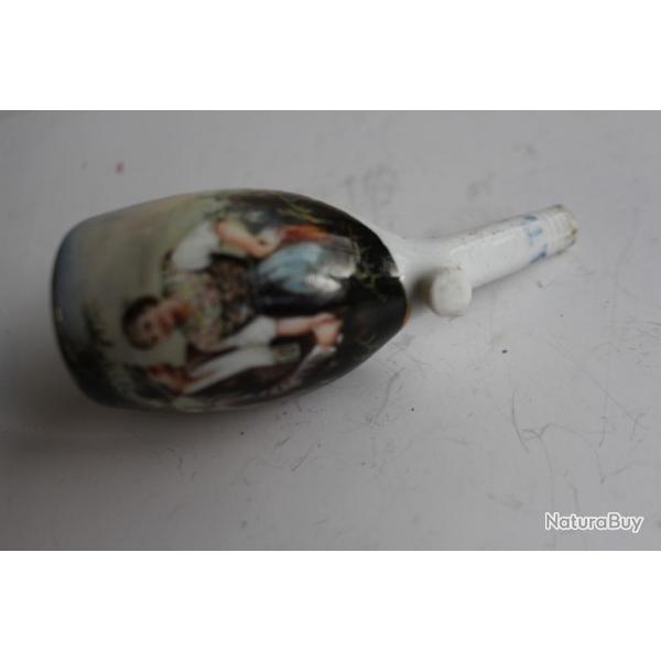 Fourneau de pipe porcelaine chasseur