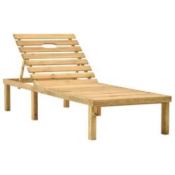 Transat chaise longue bain de soleil lit de jardin terrasse meuble d'extérieur bois de pin imprégné