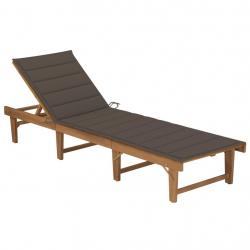 Transat chaise longue bain de soleil lit de jardin terrasse meuble d'extérieur pliable avec coussin