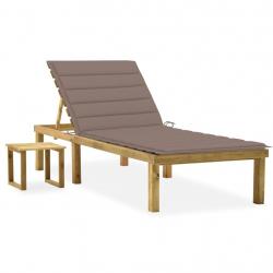 Transat chaise longue bain de soleil lit de jardin terrasse meuble d'extérieur avec table et coussi