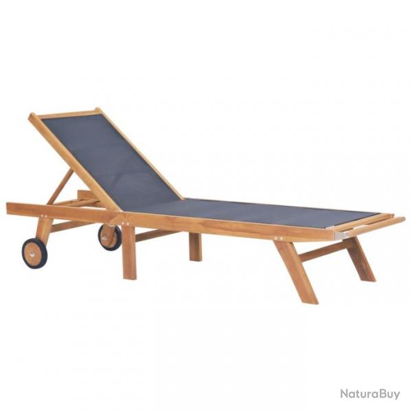 Transat chaise longue bain de soleil lit de jardin terrasse meuble d'extrieur pliable avec roulett