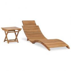 Transat chaise longue bain de soleil lit de jardin terrasse meuble d'extérieur pliable avec table b