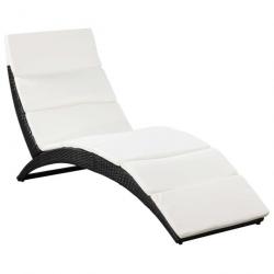 Transat chaise longue bain de soleil lit de jardin terrasse meuble d'extérieur pliable avec coussin