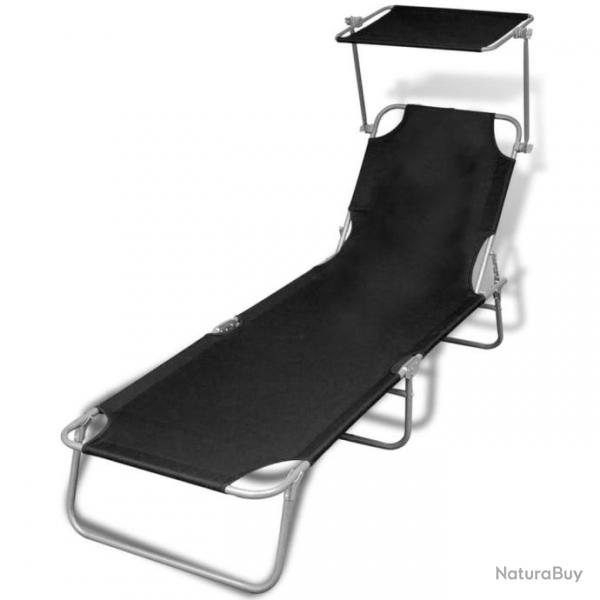 Transat chaise longue bain de soleil lit de jardin terrasse meuble d'extrieur pliable avec auvent