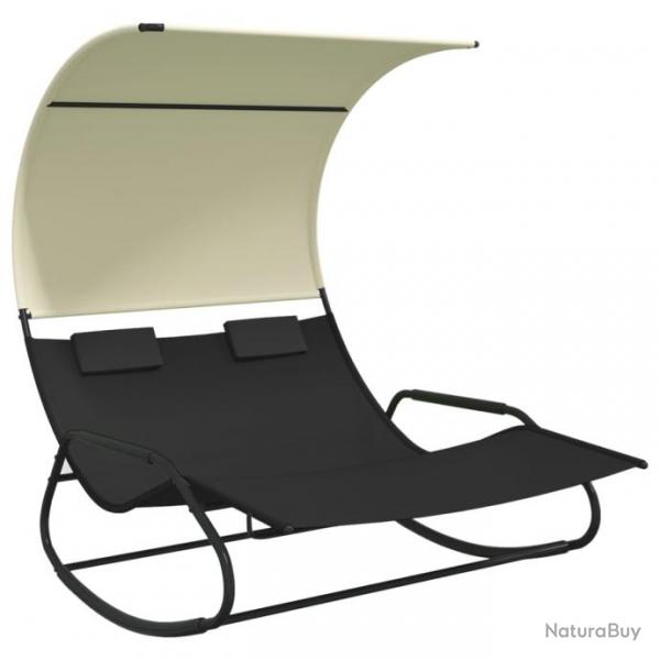 Transat chaise longue bain de soleil lit de jardin terrasse meuble d'extrieur double  bascule ave