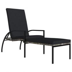 Transat chaise longue bain de soleil lit de jardin terrasse meuble d'extérieur avec repose-pied rés