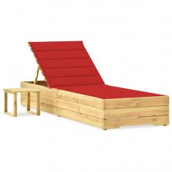 Transat chaise longue bain de soleil lit de jardin terrasse meuble d'extérieur avec table et coussi