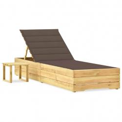 Transat chaise longue bain de soleil lit de jardin terrasse meuble d'extérieur avec table et coussi
