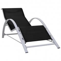 Transat chaise longue bain de soleil lit de jardin terrasse meuble d'extérieur textilène et alumini