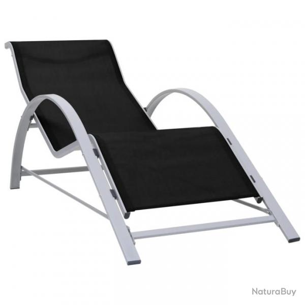 Transat chaise longue bain de soleil lit de jardin terrasse meuble d'extrieur textilne et alumini