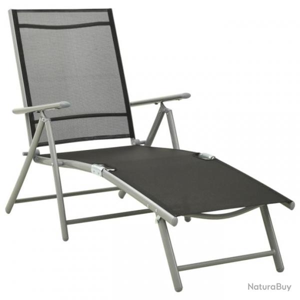 Transat chaise longue bain de soleil lit de jardin terrasse meuble d'extrieur pliable textilne et