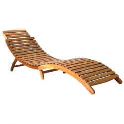 Transat chaise longue bain de soleil lit de jardin terrasse meuble d'extérieur bois d'acacia solide