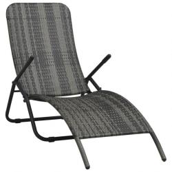 Transat chaise longue bain de soleil lit de jardin terrasse meuble d'extérieur pliable résine tress