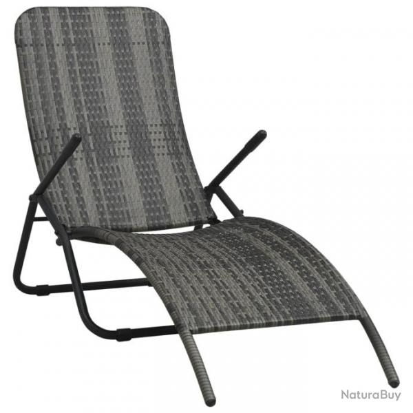 Transat chaise longue bain de soleil lit de jardin terrasse meuble d'extrieur pliable rsine tress