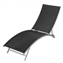 Transat chaise longue bain de soleil lit de jardin terrasse meuble d'extérieur acier et textilène n