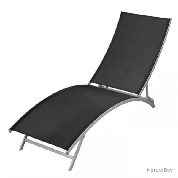 Transat chaise longue bain de soleil lit de jardin terrasse meuble d'extrieur acier et textilne n