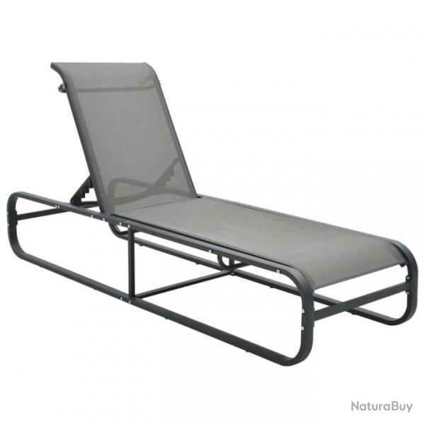 Transat chaise longue bain de soleil lit de jardin terrasse meuble d'extrieur aluminium et textil