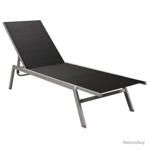 Transat chaise longue bain de soleil lit de jardin terrasse meuble d'extrieur acier et textilne n