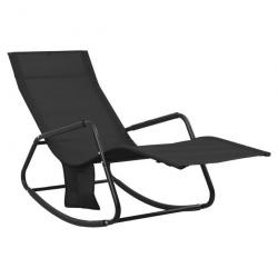 Transat chaise longue bain de soleil lit de jardin terrasse meuble d'extérieur acier et textilène n